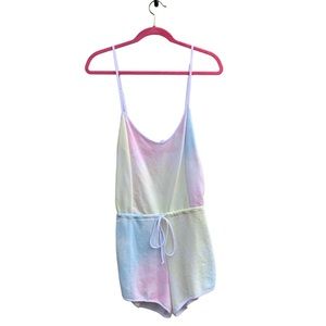 Wildfox Swim Dream Pool Party Romper Pastel Tie Dye Terrycloth Cover NWT Large
